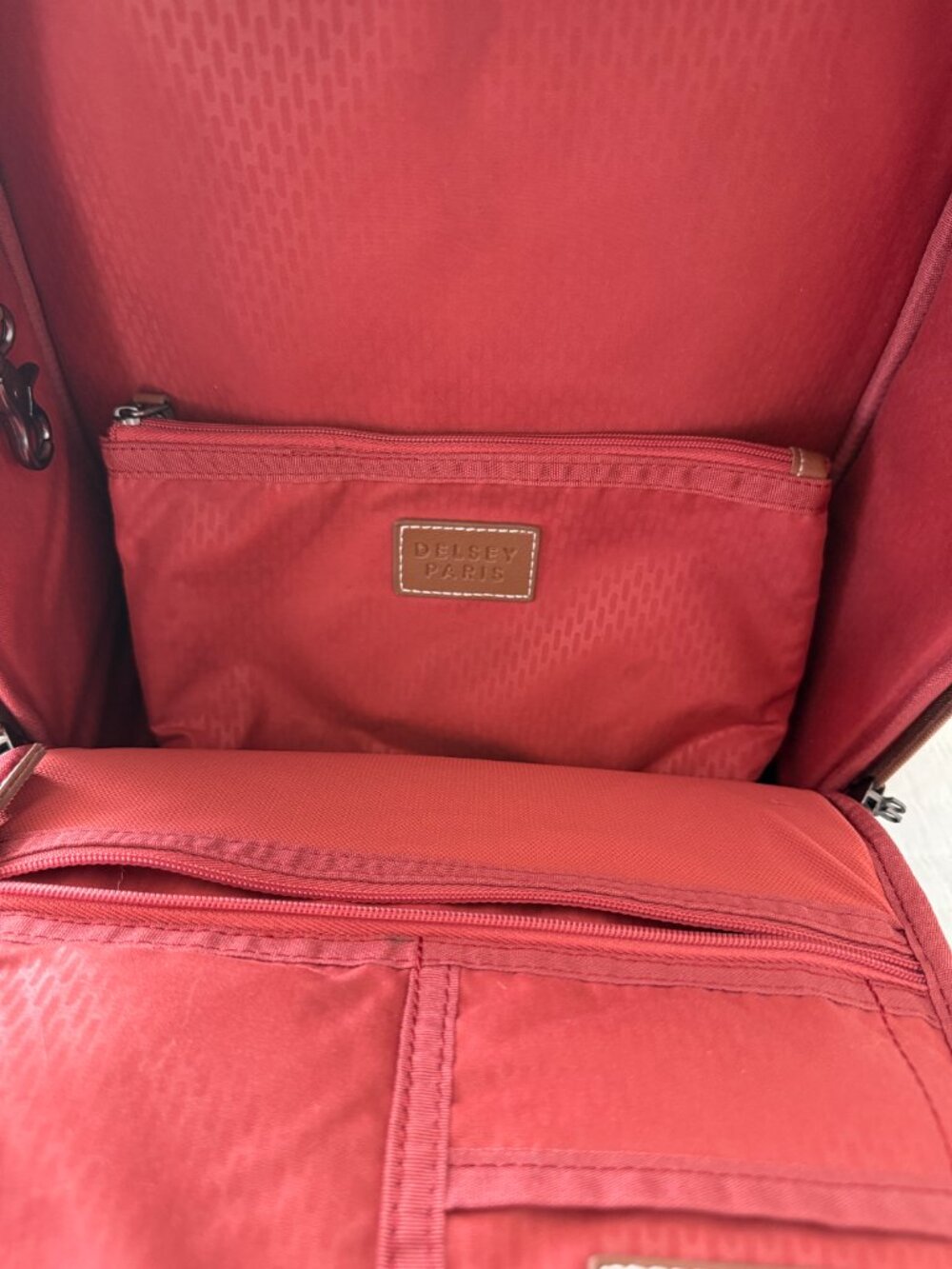 DELSEY Paris Chatelet Brown Travel Laptop Backpack Luggage Pass-Through + Pouch - Picture 12 of 16